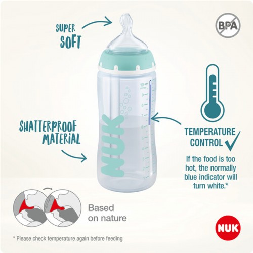 NUK Anti-Colic Professional Temperature Control Baby Bottle with Silicone Teat 300ml  | Made in Germany